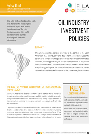Oil industry investment policies