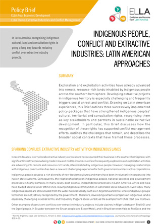 Indigenous People, Conflict and Extractive Industries: Latin American Approaches