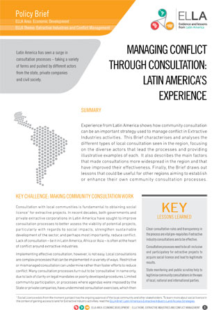 Managing Conflict Through Consultation: Latin America’s Experience