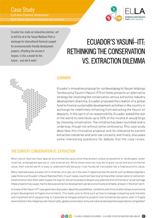 Ecuador’s Yasuní-ITT: Rethinking the Conservation vs. Extraction Dilemma