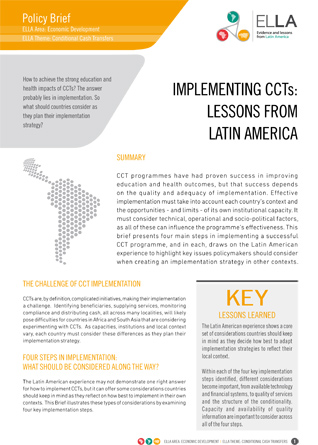 Implementing CCTs: Lessons from Latin America