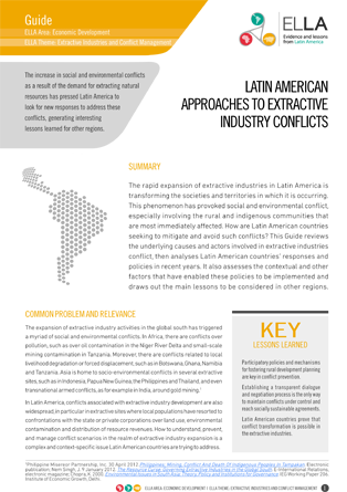 Latin American Approaches to Extractive Industry Conflict