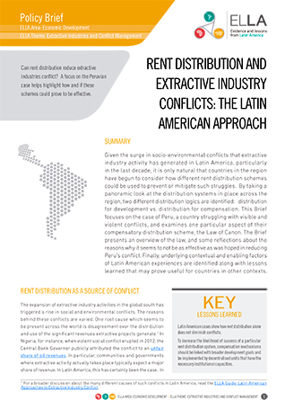 Rent Distribution and Extractive Industry Conflict: The Latin American Approach