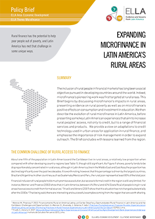 Expanding microfinance in Latin America’s rural areas