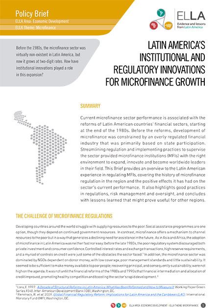 Latin America’s Institutional and Regulatory Innovations for Microfinance Growth