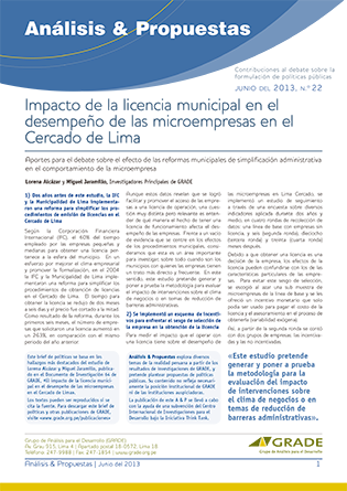 Impacto de la licencia municipal en el desempeño de las microempresas en el Cercado de Lima