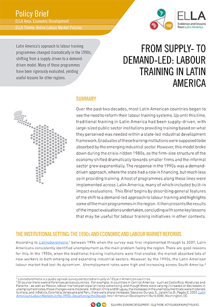 From Supply- to Demand-led: Labour Training in Latin America