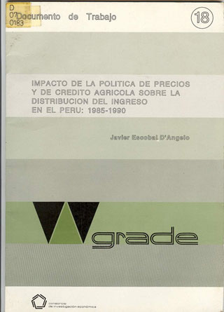 Impacto de la política de precios y de crédito agrícola sobre la distribución del ingreso en el Perú: 1985-1990