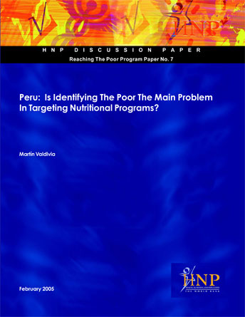 Peru: is identifying the poor the main problem in targeting nutritional programs?