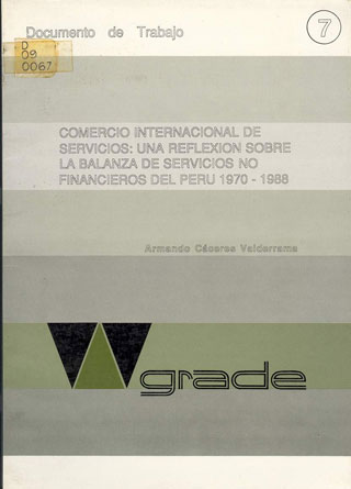 Comercio internacional de servicios: una reflexión sobre la balanza de servicios no financieros del Perú: período 1970-1988