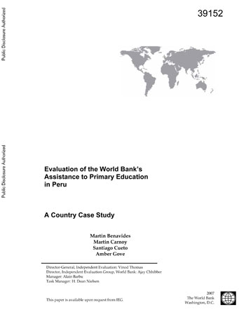 Evaluation of the World Bank’s assistance to primary education in Peru