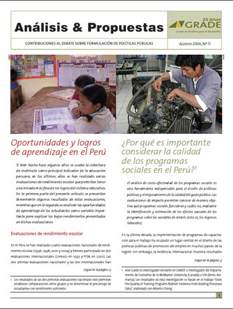 Oportunidades y logros de aprendizaje en el Perú / ¿Por qué es importante considerar la calidad de los programas sociales en el Perú?