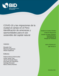 COVID-19 y las migraciones de la ciudad al campo en el Perú: identificación de amenazas y oportunidades para el uso sostenible del capital natural
