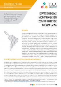 Expansión de las microfinanzas en zonas rurales de América Latina