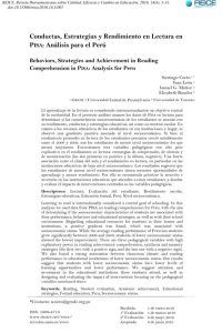 Behaviors, Strategies and Achievement in Reading Comprehension in PISA: Analysis for Peru