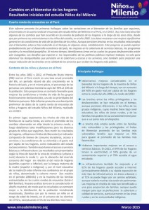 Cambios en el bienestar de los hogares: resultados iniciales del estudio Niños del Milenio. Cuarta ronda de encuestas en el Perú