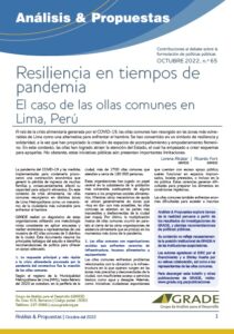 Resiliencia en tiempos de pandemia: el caso de las ollas comunes en Lima, Perú