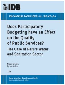 Does participatory budgeting have an effect on the quality of public services? The case of Peru’s water and sanitation sector