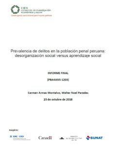 Prevalencia de delitos en la población penal peruana: desorganización social versus aprendizaje social