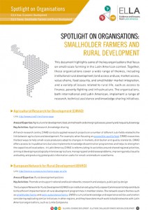 Spotlight on organisations: smallholder farmers and rural development
