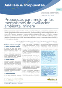 Perú | Propuestas para mejorar los mecanismos de evaluación ambiental minera