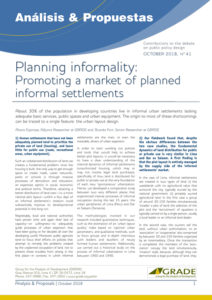Planning informality: Promoting a market of planned informal settlements