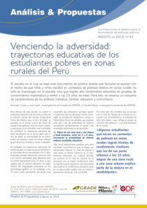 Venciendo la adversidad: trayectorias educativas de los estudiantes pobres en zonas rurales del Perú