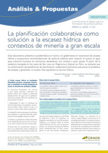 Argentina | La planificación colaborativa como solución a la escasez hídrica en contextos de minería a gran escala