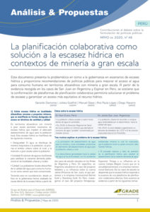 Perú | La planificación colaborativa como solución a la escasez hídrica en contextos de minería a gran escala