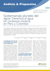 Perú | Gobernanzas plurales del agua: Derechos al agua en contextos mineros en Perú y Colombia