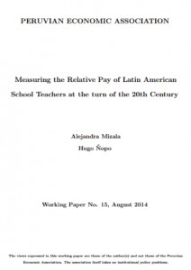 Measuring the Relative Pay of Latin American School Teachers at the turn of the 20th Century