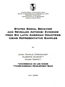 Stated Social Behavior and Revealed Actions: Evidence from 6 Latin American Countries Using Representative Samples