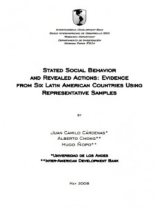 Stated Social Behavior and Revealed Actions: Evidence from Six Latin American Countries Using Representative Samples
