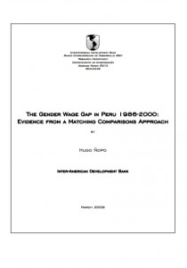 The Gender Wage Gap in Peru 1986-2000: Evidence from a Matching Comparisons Approach