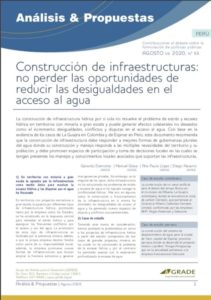 Perú | Construcción de infraestructuras: no perder las oportunidades de reducir las desigualdades en el acceso al agua
