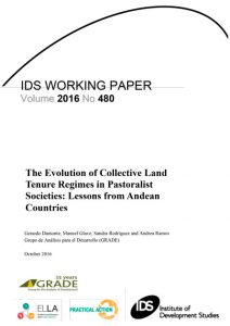 The Evolution of Collective Land Tenure Regimes in Pastoralist Societies: Lessons from Andean Countries