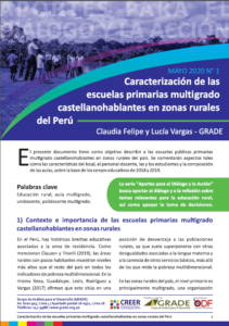 Caracterización de las escuelas primarias multigrado castellanohablantes en zonas rurales del Perú