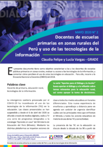 Docentes de escuelas primarias en zonas rurales del Perú y uso de las tecnologías de la información