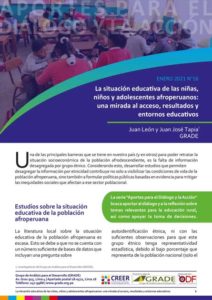 La situación educativa de las niñas, niños y adolescentes afroperuanos: una mirada al acceso, resultados y entornos educativos