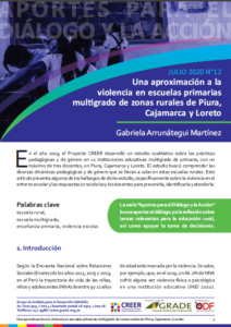 Una aproximación a la violencia en escuelas primarias multigrado de zonas rurales de Piura, Cajamarca y Loreto