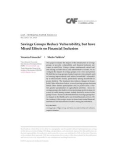 Savings Groups Reduce Vulnerability, but have Mixed Effects on Financial Inclusion