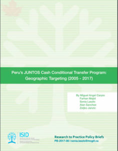 Peru’s JUNTOS Cash Conditional Transfer Program: Geographic Targeting (2005-2017)