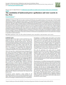 The constitution of hydrosocial power: agribusiness and water scarcity in Ica, Peru