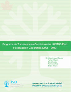 Peru’s JUNTOS cash conditional transfer program: geographic targeting (2005-2017)