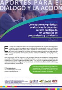 Concepciones y prácticas evaluativas de docentes rurales multigrado en contextos de prepandemia y pandemia