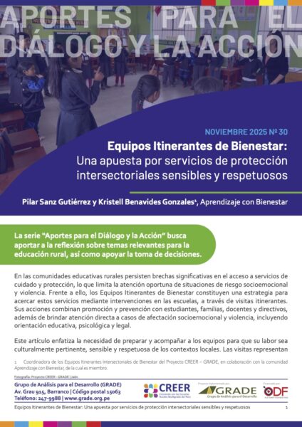 Equipos Itinerantes de Bienestar: Una apuesta por servicios de protección intersectoriales sensibles y respetuosos