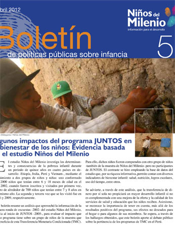 Algunos impactos del programa JUNTOS en el bienestar de los niños: evidencia basada en el estudio Niños del Milenio