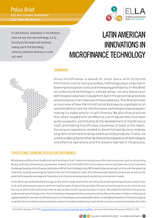 Latin American Innovations in Microfinance Technology