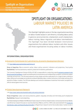 Spotlight on organisations: labour market policies in Latin America
