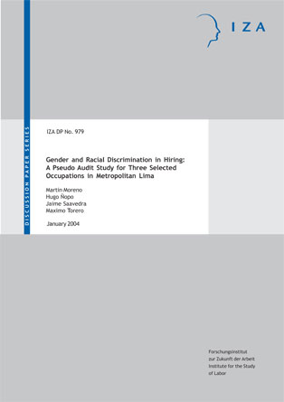 Gender and racial discrimination in hiring: a pseudo audit study for three selected occupations in Metropolitan Lima